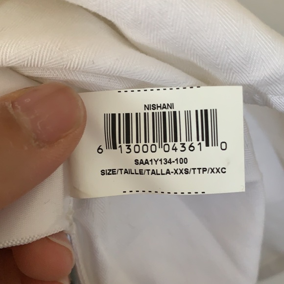 BCBG MaxAzria Nishani Cold Shoulder Bib Collar Button Down Long Sleeve Shirt - Picture 10 of 13